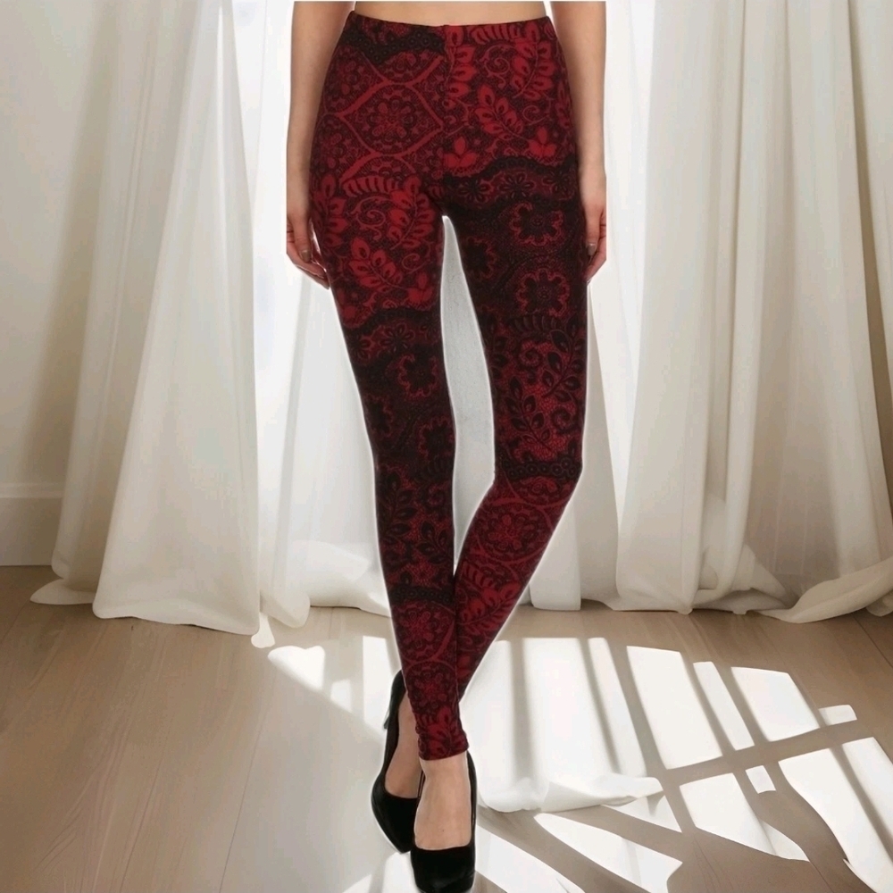 Blackmilk Burned Velvet Wine Leggings